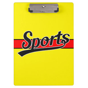 Textdesign: SPORTS schwarz + eigener Text & Ideen Klemmbrett