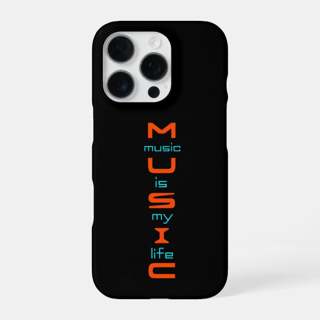 Textdesign über Musik iPhone 16 Pro Hülle (Rückseite)