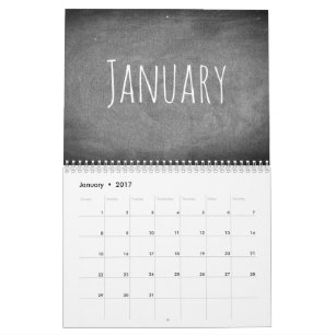 Texte 2017 noir et blanc de calendrier de tableau