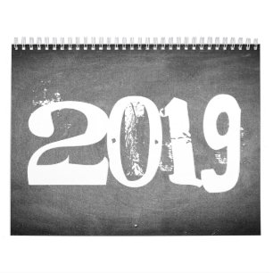 Texte 2019 noir et blanc de calendrier de tableau