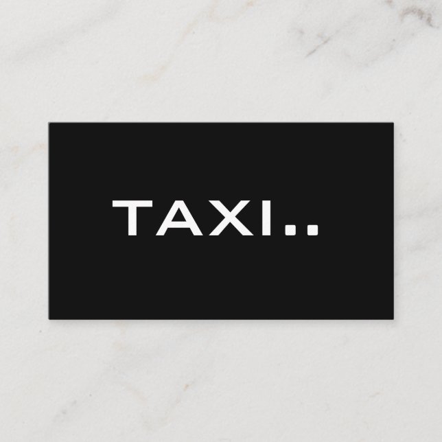 Texte blanc Carte de visite noir simple - TAXI (Devant)