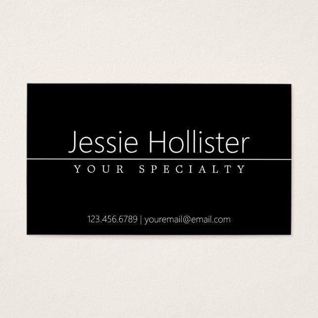 Texte blanc classique simple en noir (Devant)