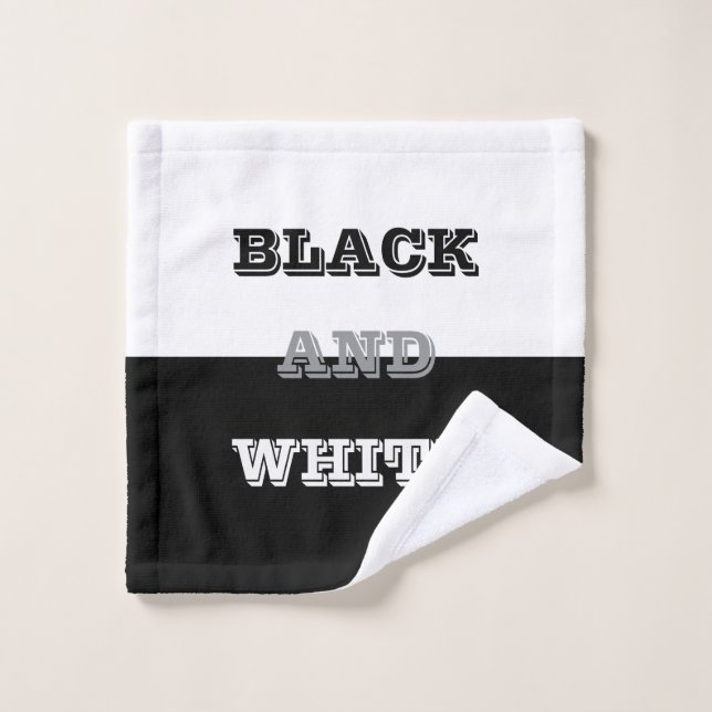 Texte Blanc Gris Noir Et Couleurs Solides (Gant de toilette)