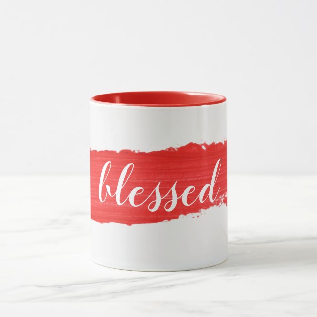 Texte BLESSEE Sur Mug Peint Rouge (Centre)