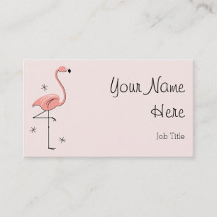 Texte côté carte de visite rose Flamant rose