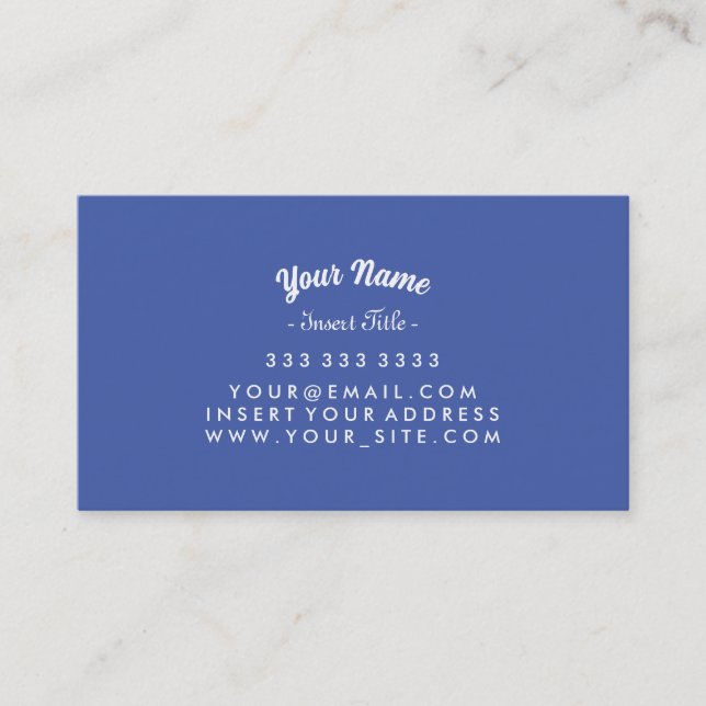 Texte courbe personnalisé Carte de visite bleu moy (Devant)