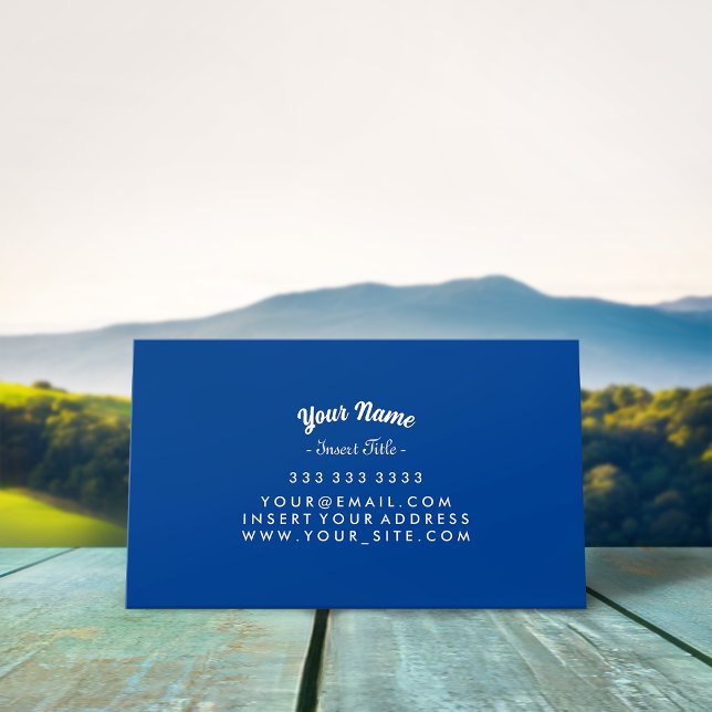 Texte courbe personnalisé Carte de visite bleu pro (Créateur téléchargé)