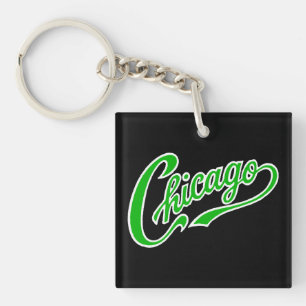 Texte de Chicago en Porte - clé noir de script ver