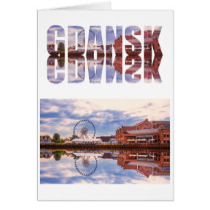 Texte de Gdansk avec vue sur la vieille ville avec