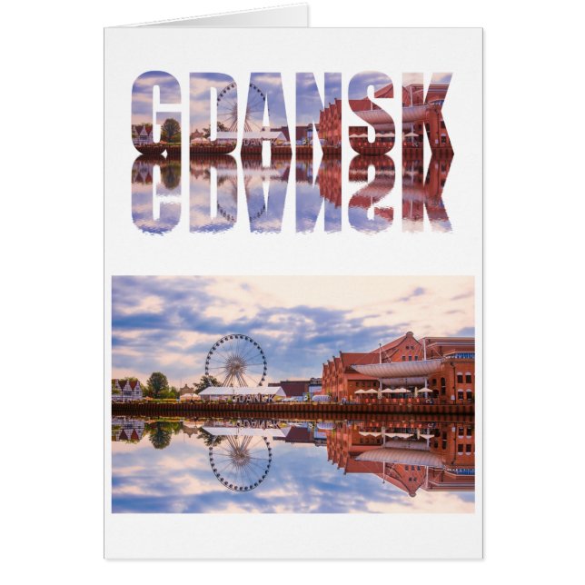 Texte de Gdansk avec vue sur la vieille ville avec (Devant)