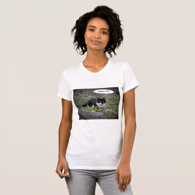 Texte de la photo de chat T-shirt (Devant entier)