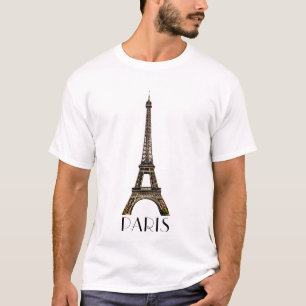 Texte de Paris avec T-shirt Tour Eiffel