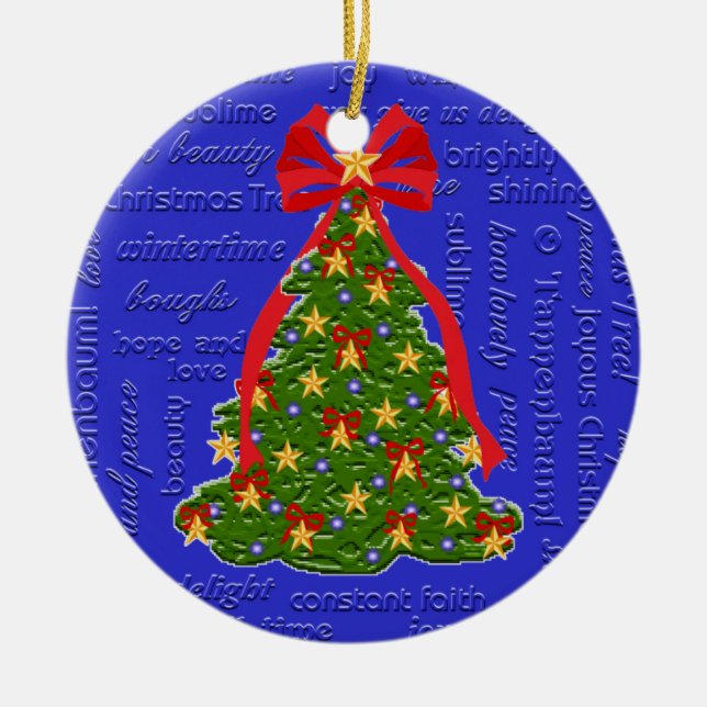 Texte der Weihnachtsbaum-Verzierungs-O Tannenbaum Keramikornament (Vorne)