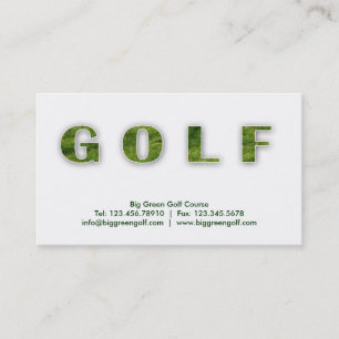 Texte d'herbe verte de carte de visite de golf