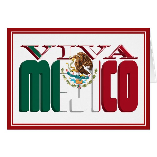 Texte du drapeau mexicain VIVA MEJICO (Devant horizontal)