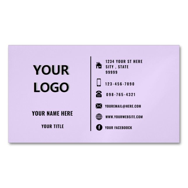 Texte du logo personnalisé Magnet Carte de visite  (devant)