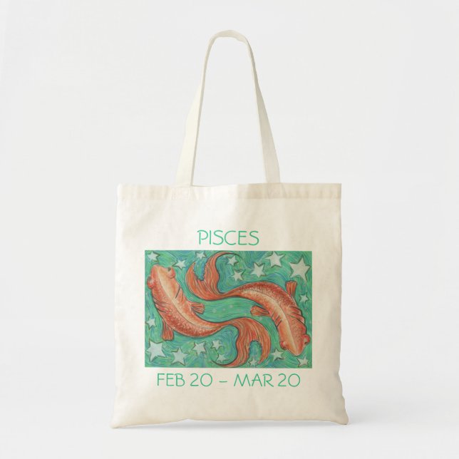 Texte du sac fourre-tout de Poissons Zodiac (Devant)