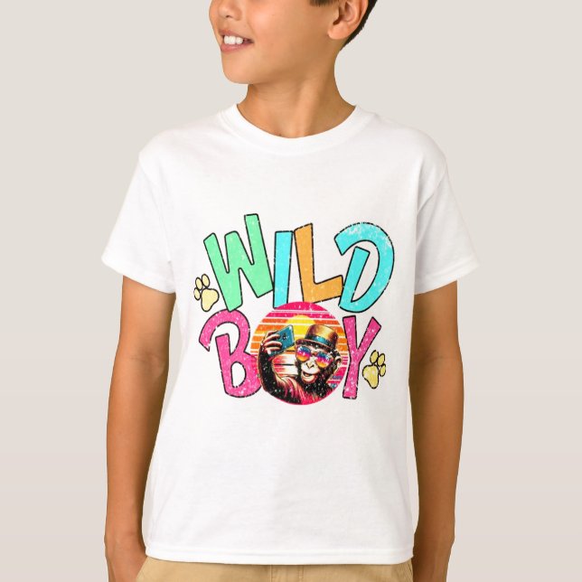 Texte en T-shirt lettres colorées stylisées (Devant)