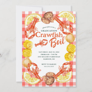 Texte entièrement modifiable Crawfish Invitation à