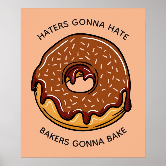 Texte et couleur personnalisés poster Donut (Devant)
