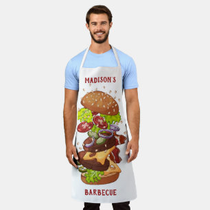 Texte et couleur personnalisés Tabliers Big Burger