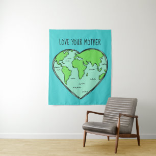 Texte et couleur personnalisés Tapisserie Earth Lo