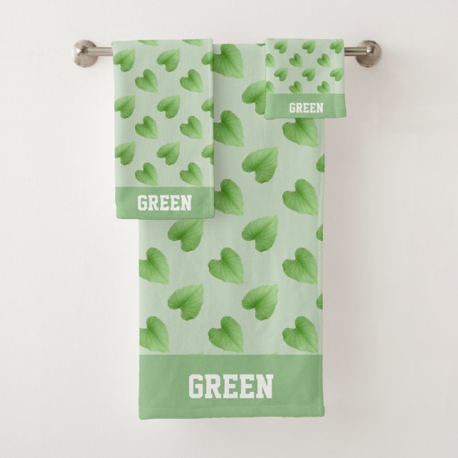 Texte et Feuilles personnalisés sur vert clair (En situation)