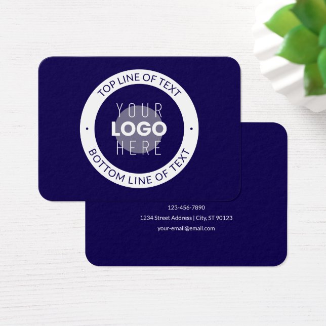 Texte et logo personnalisables | Bleu foncé violet (Bureau)