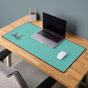 Texte initial et nom personnalisé turquoise