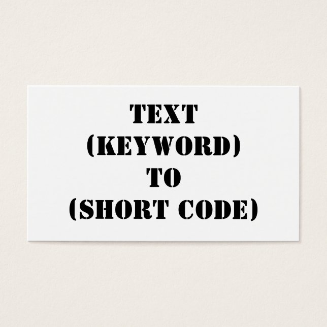 TEXTE (MOT-CLÉ) À (CODE COURT) (Devant)