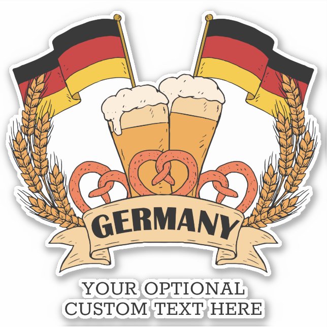 Texte personnalisé Allemand sticker Bière (Devant)