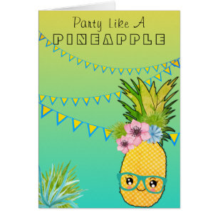 Texte personnalisé / Ananas de fête Kawaii Summer 