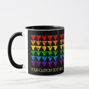 Texte personnalisé Arc-en-ciel Triangles tasses