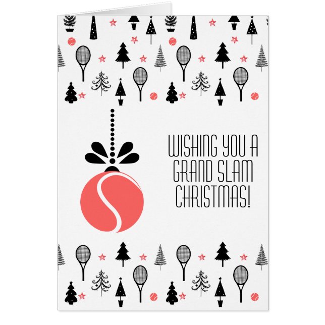 🎾 🎄 Texte personnalisé, corail et noir Bauble de (Devant)