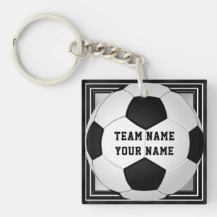 Texte personnalisé de porte - clés du football sur