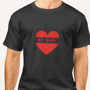 Texte personnalisé du père dans le T-shirt du coeu