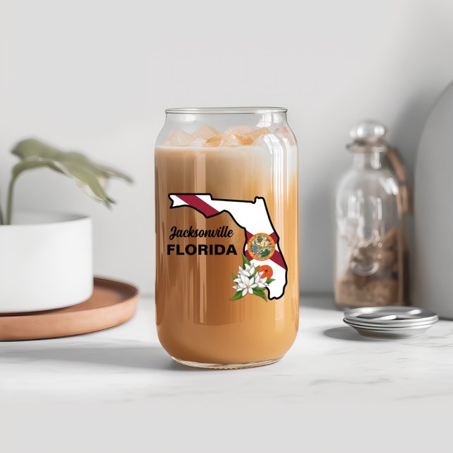 Texte personnalisé Floride Drapeau & Fleur Orange  (Créateur téléchargé)