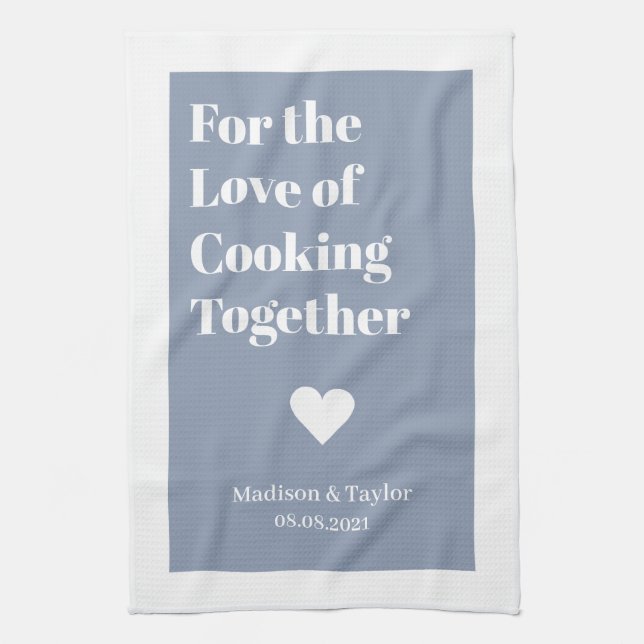 Texte personnalisé LOVE cuisine serviette (Vertical)