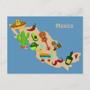 Texte personnalisé MEXICO carte postale culturelle