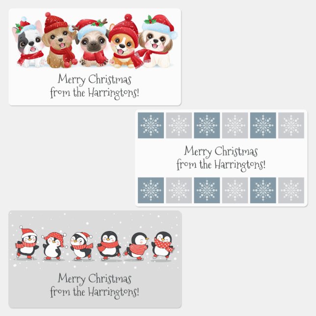 Texte personnalisé Noël / Vacances étiquettes (Groupe)