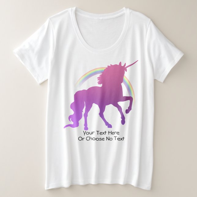 Texte personnalisé/ Ombre violet rose unicorne et  (Design devant)