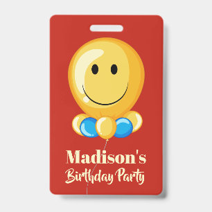 Texte personnalisé pour ballon et badge de fête de