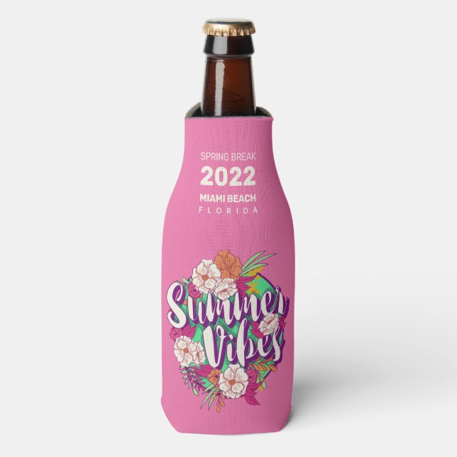 Texte personnalisé Vibes été Glacière bouteille (Bottle Devant)