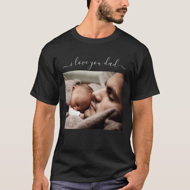 Texte Photo Personnalisé Je T'Aime Papa T-shirt To (Devant)