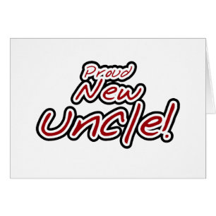 Texte rouge et noir de nouvel oncle fier -