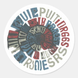 Texte Runder Aufkleber