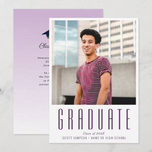 texte simple faire-part de graduation photo person