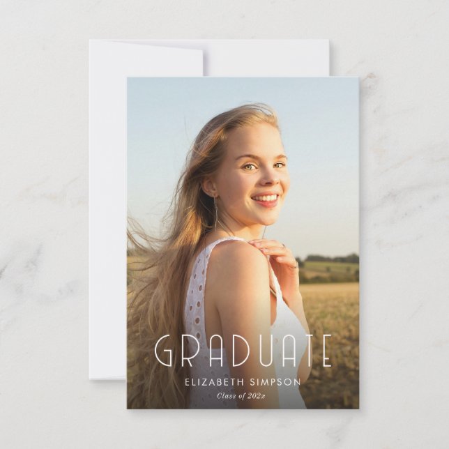 texte tendance faire-part de graduation moderne (Devant)