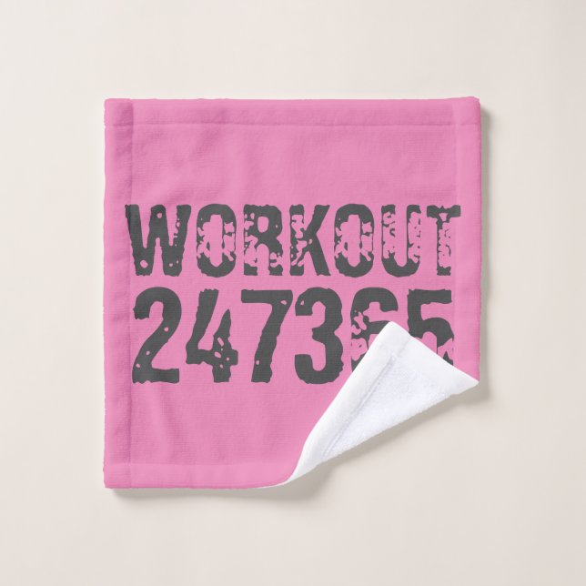 Texte usé et rayé Workout 247365 rose (Gant de toilette)