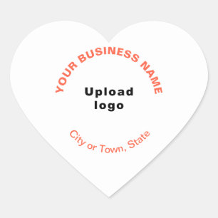 Texte zu Logos und Orange Color Business-Markenbez Herz-Aufkleber